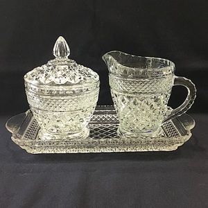 Wexford tray, covered sugar bowl & creamer set
